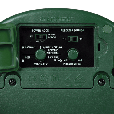 Back panel of the Guardian featuring the Select-a-Pest settings.